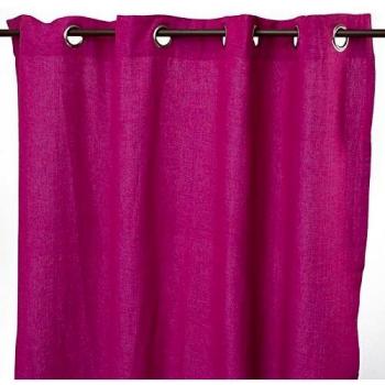 Cortina de Voile 100% Algodón Gran Altura - MEZCLA - Lila - Ojetes - 150x250cm