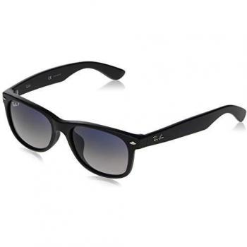 Ray-Ban RB2132F New Wayfarer Matte Asian Fit Polarized 601S78 Unisex Square Black Sunglasses