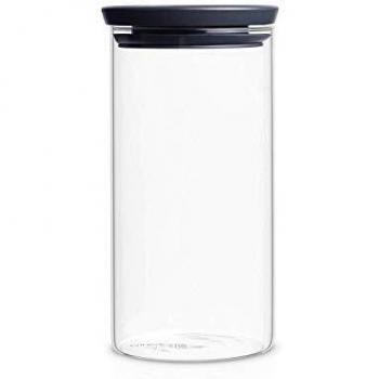 Brabantia 298264 - Tarro de Cristal, 1.1 L, Tapa Gris Oscuro