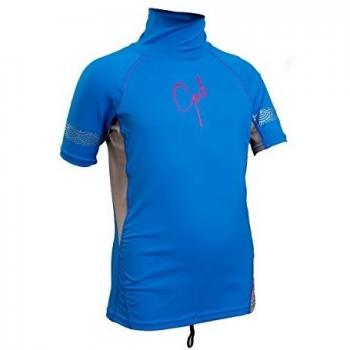2018 Gul Junior Girls Short Sleeve Rash Vest Blue / Silver RG0345-B4 Junior Sizes - JUNIOR MEDIUM