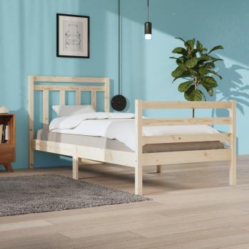 Estructura de cama de madera maciza redonda 100x200 cm