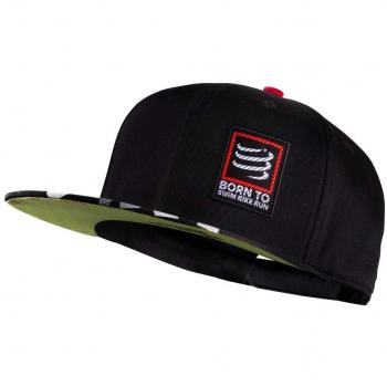 Compressport Gorra Flat Cap Swim Bike Run Negro