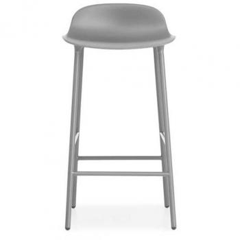 Normann Copenhagen Form - Taburete Bar de 65 Gris/Patas de aciero/H x W x D: 77 x 43 x42.5cm