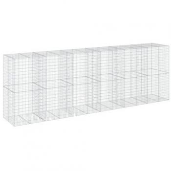 vidaXL Gabion Basket with Cover 600x100x200 cm Galvanised Iron
