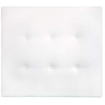Cabecero Tapizado en Polipiel con Botones - Blanco - 180 x 80 cm