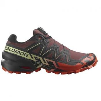 Zapatillas de trail running Salomon Speedcross 6 hombre, color negro/rojo, talla 44 2/3 EU