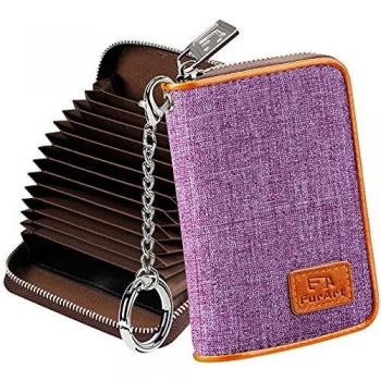 FurArt Portatarjetas de crédito para adultos unisex con bloqueo RFID Lavanda Pequeño