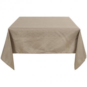 Deconovo Manteles de Mesa Rectangular Efecto Lino para Comedor 130 x 130 cm Caqui Claro