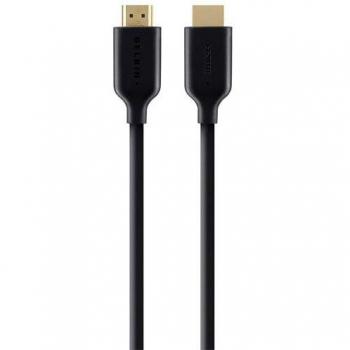 Cable HDMI de Alta Velocidad Belkin con Ethernet y Conector Dorado, 1m - Negro