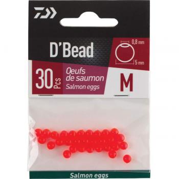 Cuentas Imitación Huevas de Salmón Daiwa 5mm, Diámetro Interno 0.8mm, Paquete de 30 Unidades