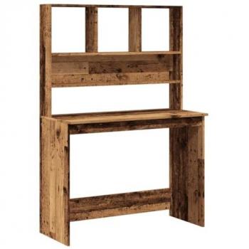 vidaXL Desk with Shelves Old Wood 102x45x148 cm Engineered Wood