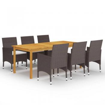 7-Piece Brown Garden Dining Set