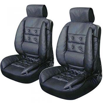 Funda de Asiento de Auto Luxe Negra - Matelassé - Universal - Pack de 2 - Alta Calidad y Confortable