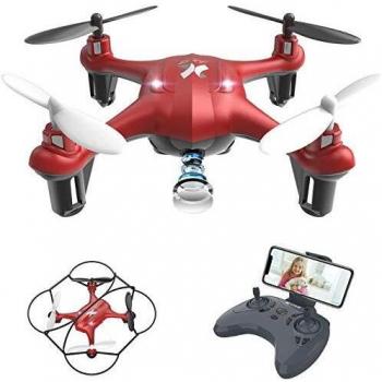 ATOYX Mini Drone para Niños con Cámara, AT-96 RC Quadcopter con App FPV en Tiempo Real, Sensor de Gravedad, 3D Flips, Una Tecla de Despegue/Aterrizaje, Drone de Juguete para y Principiantes, Rojo