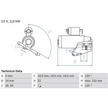 Motor de Arranque Bosch 986024710 - Tipo: Motor de Arranque; Marca: Bosch; Número de pieza: 0 986 024 710
