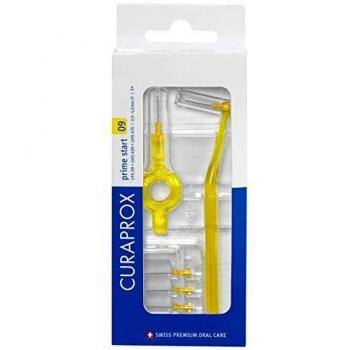 Juego de Cepillos Interdentales Curaprox CPS 09 Prime Start (5 cepillos, 2 soportes, eficacia de 4 mm, color amarillo)