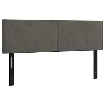 Cabeceros 2 unidades terciopelo gris oscuro 72x5x78/88 cm