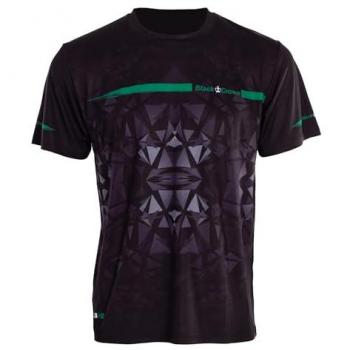 Camiseta de Pádel para Hombre Black Crown Atlanta - Poliéster y Elastano - Manga Corta - Negro/Verde - Ligereza, Movilidad y Comodidad - Transpirable