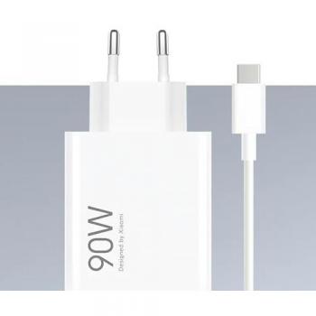 Cargador de Pared Xiaomi HyperCharge GaN Universal 90W con Cable USB-A a USB-C - Carga Rápida - Color Blanco