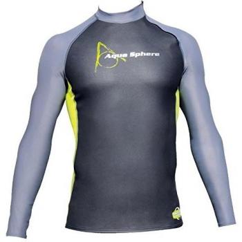 Aqua Sphere Aqua Skin Manga Larga del Hombres Superior – Negro/Amarillo, Hombre, Color Negro, Amarillo, tamaño Large