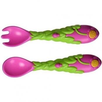 Nuby ID22012 - Cubiertos con diseño flores