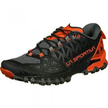 LA SPORTIVA Bushido II, Zapatillas de Trail Running Hombre, Carbon/Tangerine, 41.5 EU