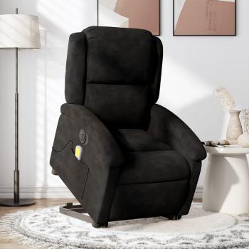 Sillón reclinable masaje eléctrico elevable terciopelo en Gris claro, Gris oscuro y Rojo vino tinto - Sillón cómodo para dormitorio y sala de relax