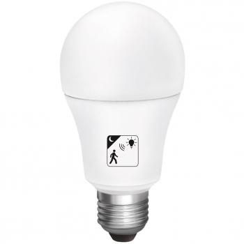 Bombilla LED Estándar Sensor PIR + Crepuscular E27 10W Fría Matel