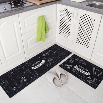 indeedshare cocina alfombra decorativa de refuerzo de goma antideslizante Felpudo alfombra área entrada mats conjuntos 2 piezas