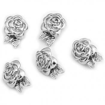 Ecloud Shop® 5 X Cierre magnético Broche de Rosa Tono Plata 23x16mm