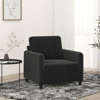 Sillón de terciopelo negro 60 cm Velvet