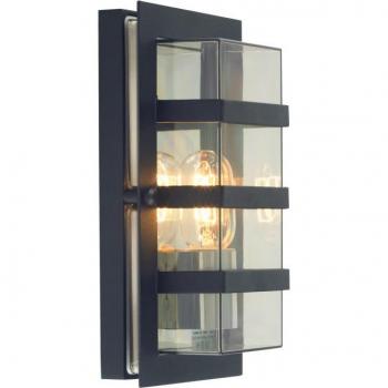 Aplique de jardín Boden negro 31 cm, Aplique de pared exterior 1 luz Negro IP54, E27