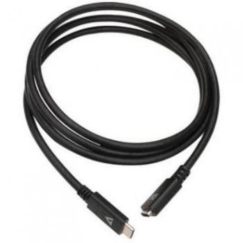 V7 V7UC3EXT-2M USB-C Male to USB-C Female USB 3.2 Gen 1 Extension Cable 5Gbps 2m/6.6ft Black