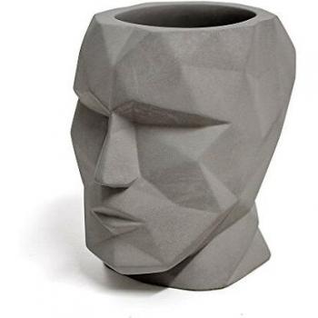 Balvi Portalápices The Head Color Gris Forma de Cabeza Silueta geométrica Cemento
