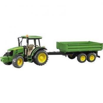 Tractor John Deere 5115M con Pala Frontal y Remolque Basculante Bruder 02108