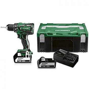 HIKOKI DS18DBSLWFZ - Taladro atornillador a bateria 18V Li-Ion 2x 5,0 Ah motor Brushless 0-1800 rpm 70 Nm 1,9 Kg con matelin apilable