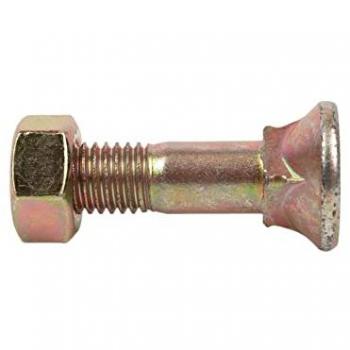 Tornillo de arado DIN 608 con cabeza avellanada y cuello cuadrado, tuerca hexagonal DIN 934 incluida, clase 8.8, M12 x 60, bicromatado, caja de 50 unidades