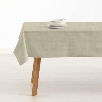 Mantel Antimanchas 100% Algodón Orgánico Beige Medio 300x140 cm Tacto Extrasuave