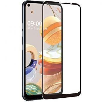 muvit for change Protector Pantalla LG K61 Vidrio Templado Plano Marco Negro