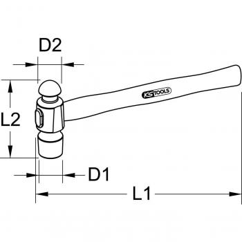 Martillo de bola BRONZEplus, 700g, forma ato americano KS Tools 963.2112
