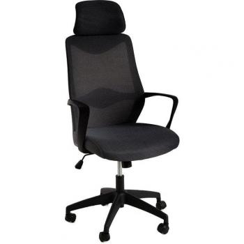 Silla de Oficina Negra Gomic - Polipiel y Tela, Estilo Moderno, Silla de Escritorio Ergonomica