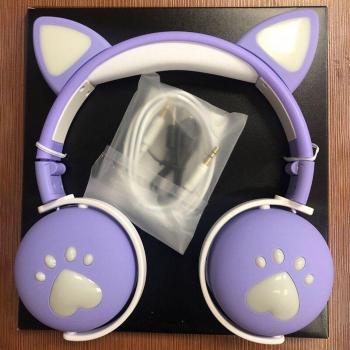 Auriculares estéreo 7.1 Bluetooth inalámbricos con micrófono y luz intermitente, cancelación de ruido, para niños y niñas