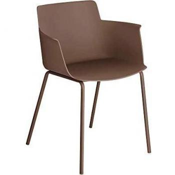 Kave Home - Silla Hannia Brown con brazos.