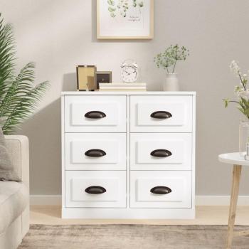 Aparador de madera multicapa blanco 70x35,5x67,5 cm