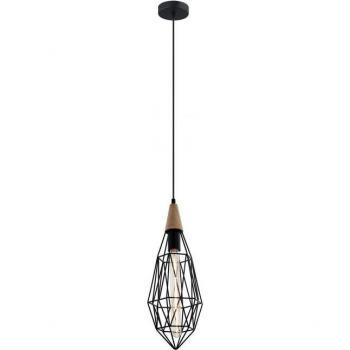 Lámpara colgante industrial y retro Maelle Black, tipo: lámpara colgante, características: diseño industrial y retro, color negro, 1 luz, pantalla tipo jaula, casquillo E27