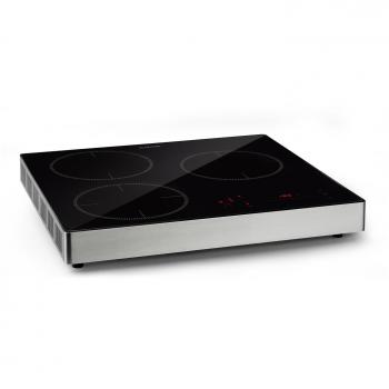 Placa de inducción Klarstein TrinityCook 3400W con control táctil y cristal, 3 zonas