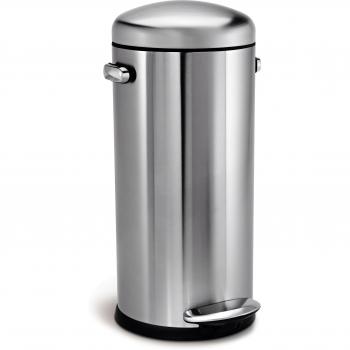 simplehuman, cubo retro con pedal, acero inoxidable cepillado, 30 L