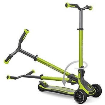 Globber - ULTIMUM - Patinete plegable de 3 ruedas para niños, adolescentes y adultos , Verde lima