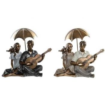Figura Decorativa DKD Home Decor Multicolor Pareja (2 Unidades) 18 x 11 x 12,5 cm y 18 x 11 x 17 cm