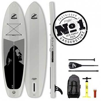 Indiana SUP 10 '6 Family Inflatable Sup Pack with de 3 Piece Fibre/Composite Paddle Grey 2018 Board